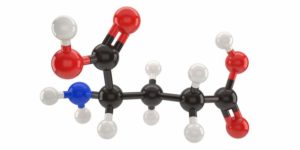 Glutamic acid molecule structure 3d illustration with clipping path