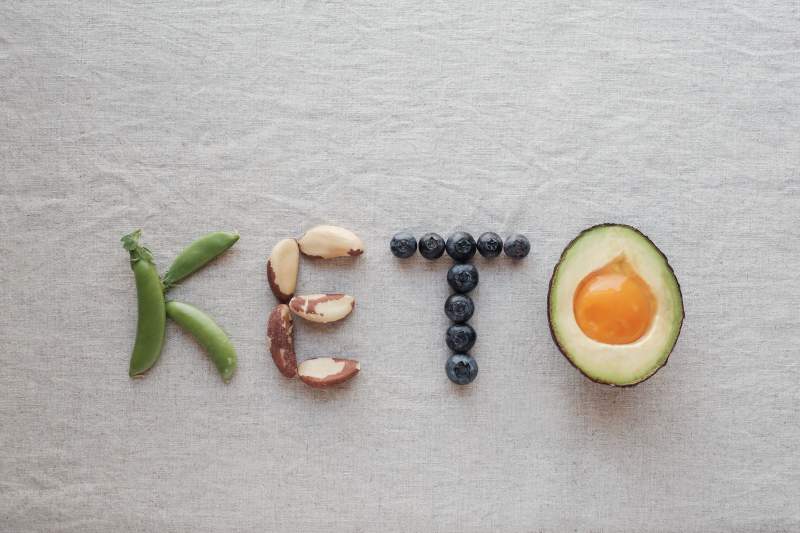Keto word made from ketogenic food