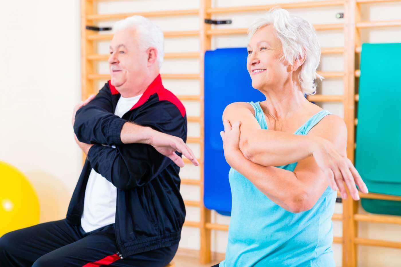 Senior people in fitness exercise