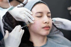 Botox, filler injection for asian female face