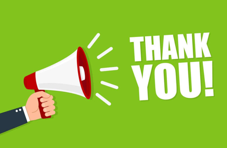 Hand holding a megaphone