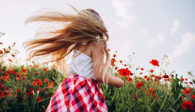 faceless-girl-picking-up-flowers-in-field