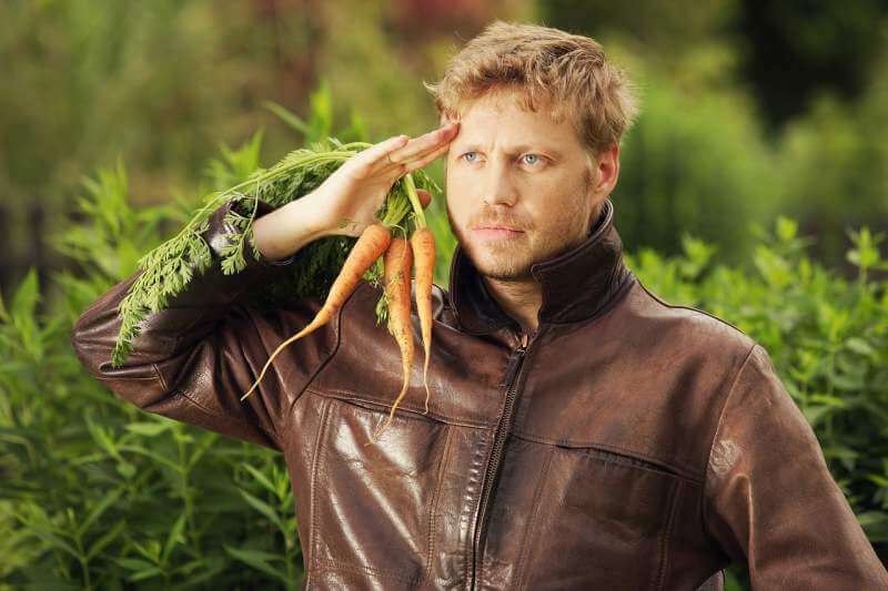man-carrot-fruit-bio-meal-leather-jacket