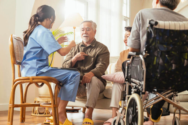 Geriatric Doctor Help the Elder Men